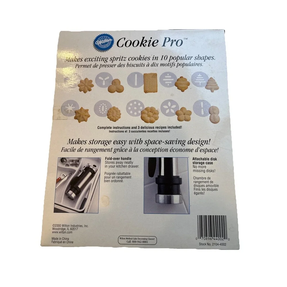 Vintage‎ Wilton Cookie Pro Press 10 Decorating Disks Comfort Grip Heavy Duty